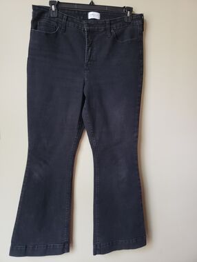 Crown & Ivy High Rise Flare Jeans Black Size 16